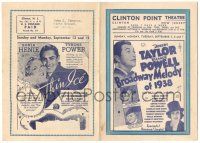 2g018 CLINTON POINT THEATRE herald '37 Broadway Melody of 1938, Thin Ice, Between Two Women +more!