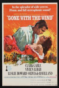 2g037 GONE WITH THE WIND herald R70s Terpning art of Gable carrying Leigh over burning Atlanta!