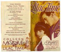 2g057 LILAC TIME color herald '28 British flyer Gary Cooper loves French Colleen Moore in WWI!