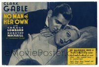 2g065 NO MAN OF HER OWN herald '32 America's heart throb Clark Gable & sexy Carole Lombard!