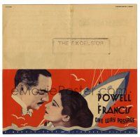 2g067 ONE WAY PASSAGE herald '32 William Powell & Kay Francis in the Grand Hotel of the seas!