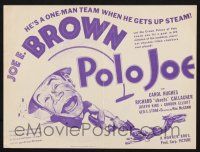 2g072 POLO JOE herald '36 wacky sports art of polo player Joe E. Brown, he's a one-man team!