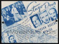 2g085 STAGE DOOR herald '37 Katharine Hepburn, Ginger Rogers, Adolphe Menjou, different images!