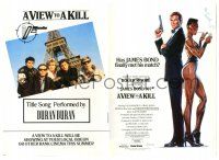 2g095 VIEW TO A KILL English herald '85 art of Roger Moore as James Bond & Grace Jones by Goozee!