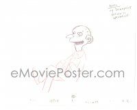 2g114 SIMPSONS animation art '00s Groening, cartoon pencil drawing of Mr. Burns with legs crossed!