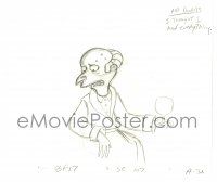 2g116 SIMPSONS animation art '00s Groening, cartoon pencil drawing of Mr. Burns wearing robe!
