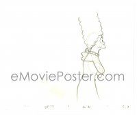 2g111 SIMPSONS animation art '00s Matt Groening, cartoon pencil drawing of Marge carrying Maggie!