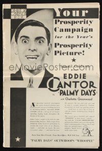 2g631 PALMY DAYS pressbook R30s great photos of Eddie Cantor & artwork poster images!