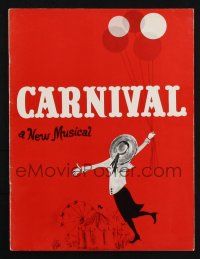 2g359 CARNIVAL stage play souvenir program book '61 Anna Maria Alberghetti, Broadway show!