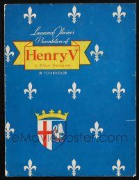 2g407 HENRY V souvenir program book '44 classic Laurence Olivier & William Shakespeare!