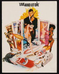 2g422 LIVE & LET DIE English souvenir program book '73 McGinnis art of Roger Moore as James Bond!