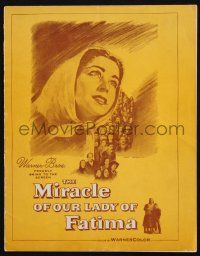2g436 MIRACLE OF OUR LADY OF FATIMA souvenir program book '52 a story that reaches deep inside you!