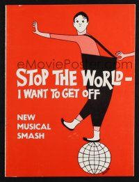 2g470 STOP THE WORLD I WANT TO GET OFF stage play souvenir program book '62 Broadway musical!