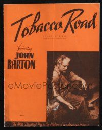 2g481 TOBACCO ROAD stage play souvenir program book 42 John Barton, from Erskine Caldwell novel!