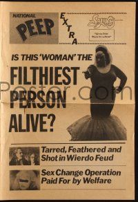 2g071 PINK FLAMINGOS herald '72 Divine, Mink Stole, John Waters classic, cool newspaper style!