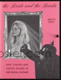 2g519 BRIDE & THE BEASTS pressbook '69 she has bike chains & switchblades at her bridal shower!