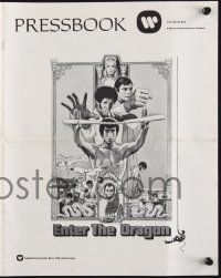 2g546 ENTER THE DRAGON pressbook '73 Bruce Lee kung fu classic, great poster images!