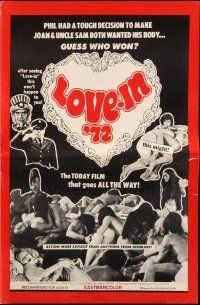 2g595 LOVE-IN '72 pressbook '72 William Mishkin, the today film that goes all the way!