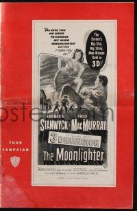 2g606 MOONLIGHTER pressbook '53 cool 3-D images of sexy Barbara Stanwyck & Fred MacMurray!