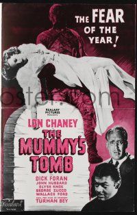 2g610 MUMMY'S TOMB pressbook R48 cool images of bandaged monster Lon Chaney Jr, Universal horror!