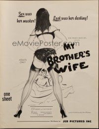 2g612 MY BROTHER'S WIFE pressbook '66 Doris Wishman, lust was her destiny, sexy art by Beauregard!