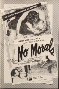 2g617 NO MORALS pressbook '55 sexy Jeanne Moreau had too much love for any one man!