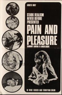 2g630 PAIN & PLEASURE pressbook '67 stark realism never before presented, violent & sexy images!