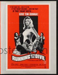 2g643 RUNNING WITH THE DEVIL pressbook '73 if they want sex & violence, give 'em Donna!