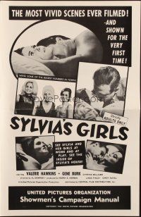 2g673 SYLVIA'S GIRLS pressbook '65 Valerie Hawkins, the most vivid sex scenes ever filmed!