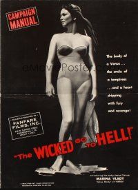 2g707 WICKED GO TO HELL pressbook '60 sexiest image of baby-faced Venus Marina Vlady!