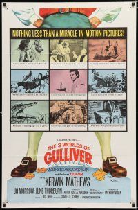 2h007 3 WORLDS OF GULLIVER 1sh '60 Ray Harryhausen fantasy classic, nothing less than a miracle!