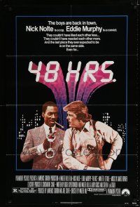 2h010 48 HRS. 1sh '82 Nick Nolte is a cop who hates Eddie Murphy who is a convict!
