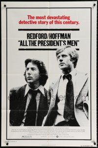 2h033 ALL THE PRESIDENT'S MEN 1sh '76 Dustin Hoffman & Robert Redford as Woodward & Bernstein!