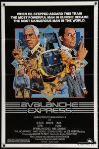 2h063 AVALANCHE EXPRESS 1sh '79 Lee Marvin, Robert Shaw, cool action art by Larry Salk!