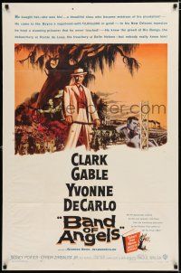 2h075 BAND OF ANGELS 1sh '57 Clark Gable buys beautiful slave mistress Yvonne De Carlo!