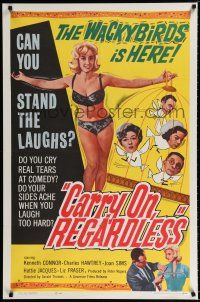 2h178 CARRY ON REGARDLESS 1sh '63 Sidney James, Kenneth Connor, English comedy!