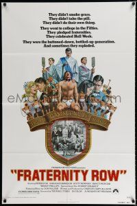 2h338 FRATERNITY ROW 1sh '77 Peter Fox, Gregory Harrison, wild fraternity artwork by Lettick!
