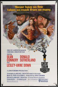 2h396 GREAT TRAIN ROBBERY 1sh '79 art of Sean Connery, Sutherland & Down by Jung!