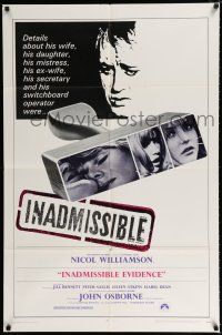 2h483 INADMISSIBLE EVIDENCE 1sh '68 Nicol Williamson in an English courtroom thriller!