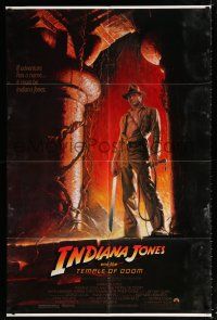 2h486 INDIANA JONES & THE TEMPLE OF DOOM 1sh '84 adventure is Ford's name, Bruce Wolfe art!