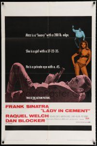 2h530 LADY IN CEMENT 1sh '68 Frank Sinatra with a .45 & sexy Raquel Welch with a 37-22-35!