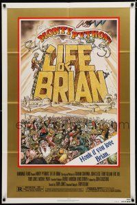 2h567 LIFE OF BRIAN style B 1sh '79 Monty Python, best different art by William Stout!