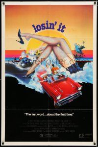 2h586 LOSIN' IT 1sh '83 young Tom Cruise, cool sexy artwork of legs & car!