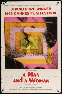 2h605 MAN & A WOMAN 1sh '66 Claude Lelouch's Un homme et une femme, Anouk Aimee, Trintignant