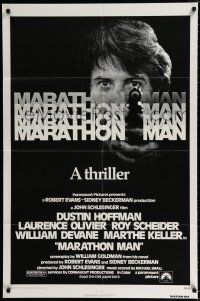 2h615 MARATHON MAN 1sh '76 cool image of Dustin Hoffman, John Schlesinger classic thriller!