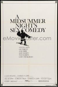 2h634 MIDSUMMER NIGHT'S SEX COMEDY 1sh '82 Woody Allen, Mia Farrow, cool silhouette artwork!