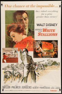 2h636 MIRACLE OF THE WHITE STALLIONS 1sh '63 Walt Disney, Lipizzaner stallions & soldiers art!
