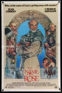 2h658 NAME OF THE ROSE 1sh '86 Der Name der Rose, great Drew Struzan art of Sean Connery as monk!