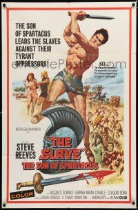 2h805 SLAVE 1sh '63 Il Figlio di Spartacus, art of Steve Reeves as the son of Spartacus!