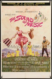 2h819 SOUND OF MUSIC awards 1sh '65 classic artwork of Julie Andrews by Howard Terpning!
